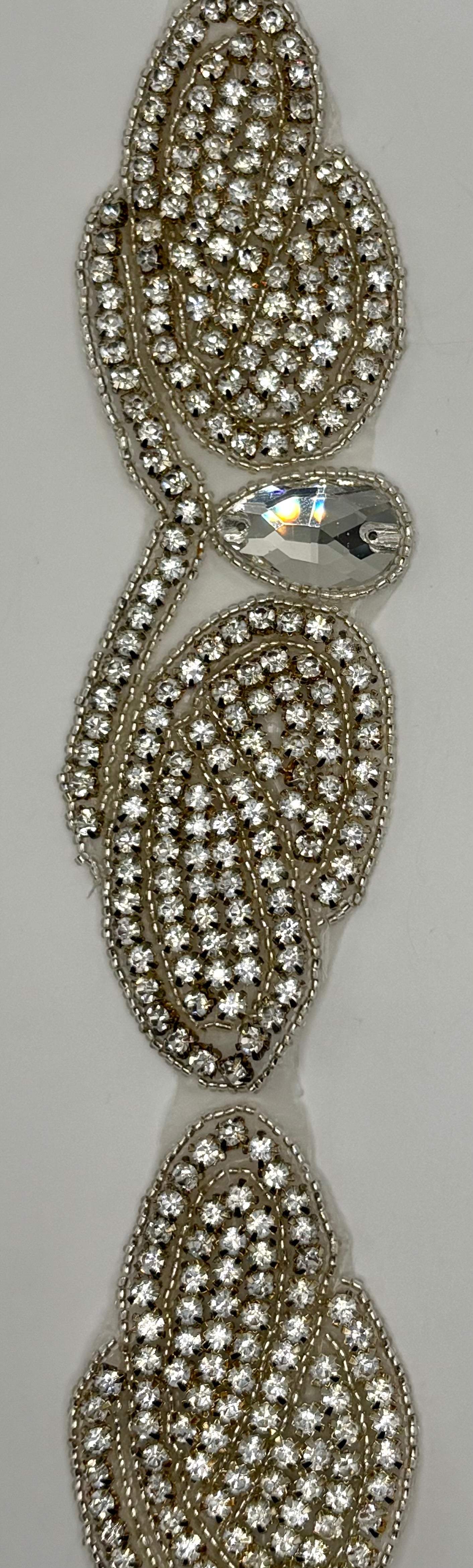 Romance Yardage 2.5-inch wide rhinestone trim section