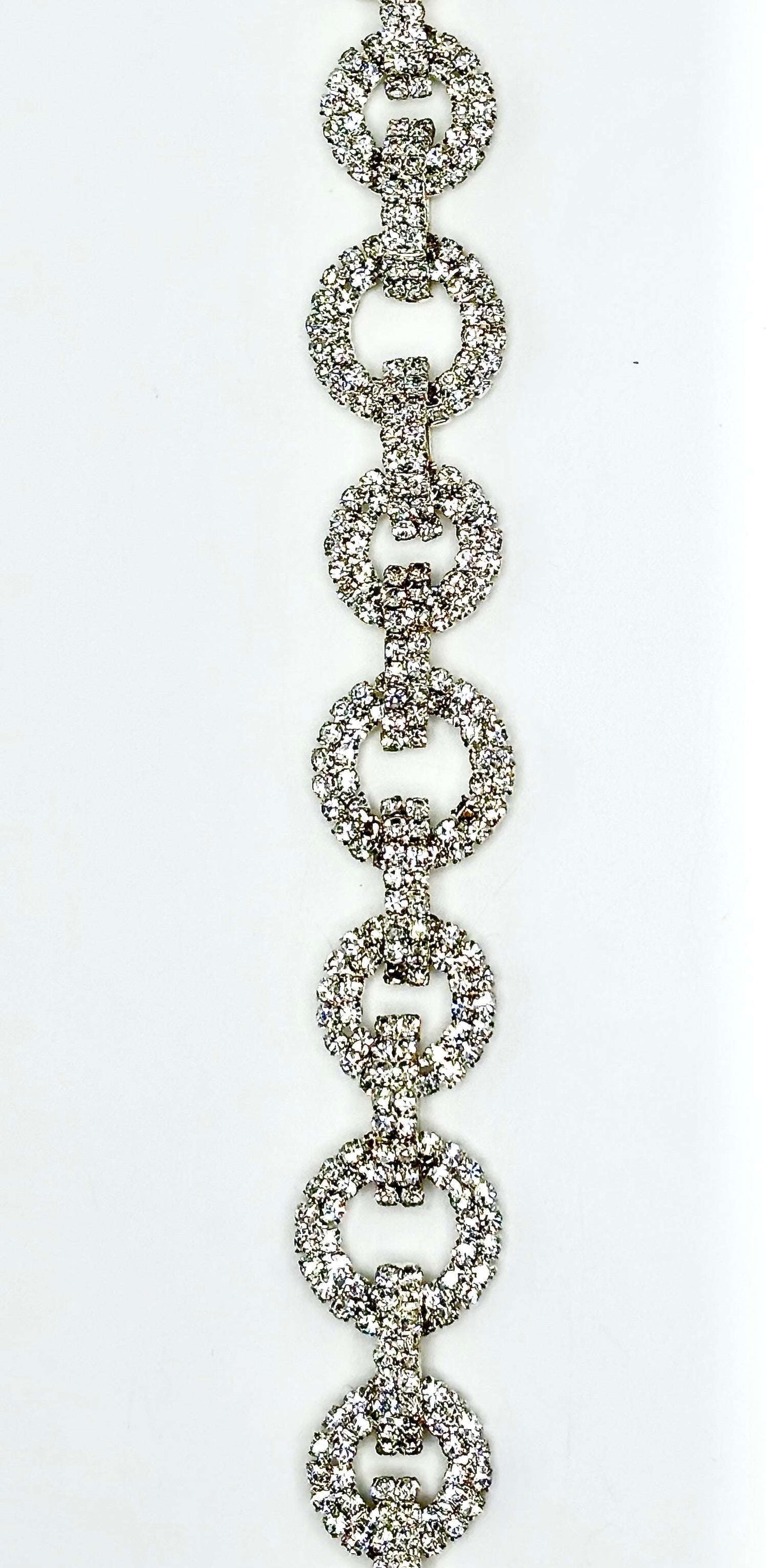 Kennedy's clear rhinestone chain back trim, 7/8" wide.