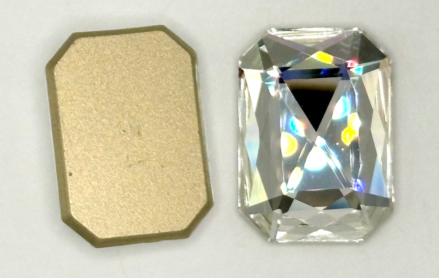 28*20mm - Octagon Shape - Flat Back Stones - Clear - 1 piece