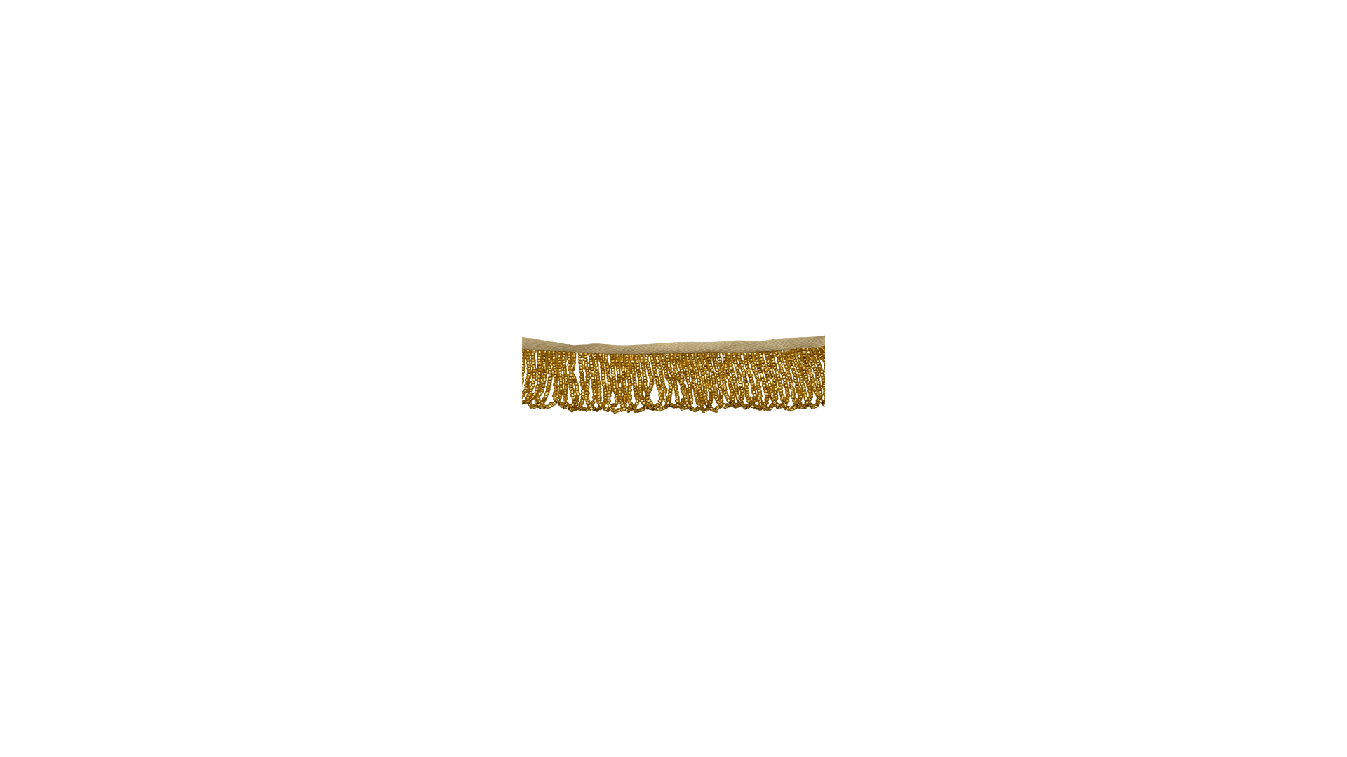 Gold Beaded Looped Fringe Trim showcasing elegant glass beads in a luxurious looped fringe pattern, perfect for couture designs.