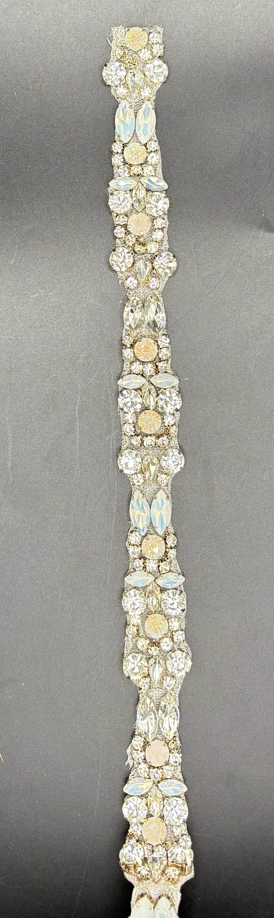 Madison's Yardage clear rhinestones and opals strip.