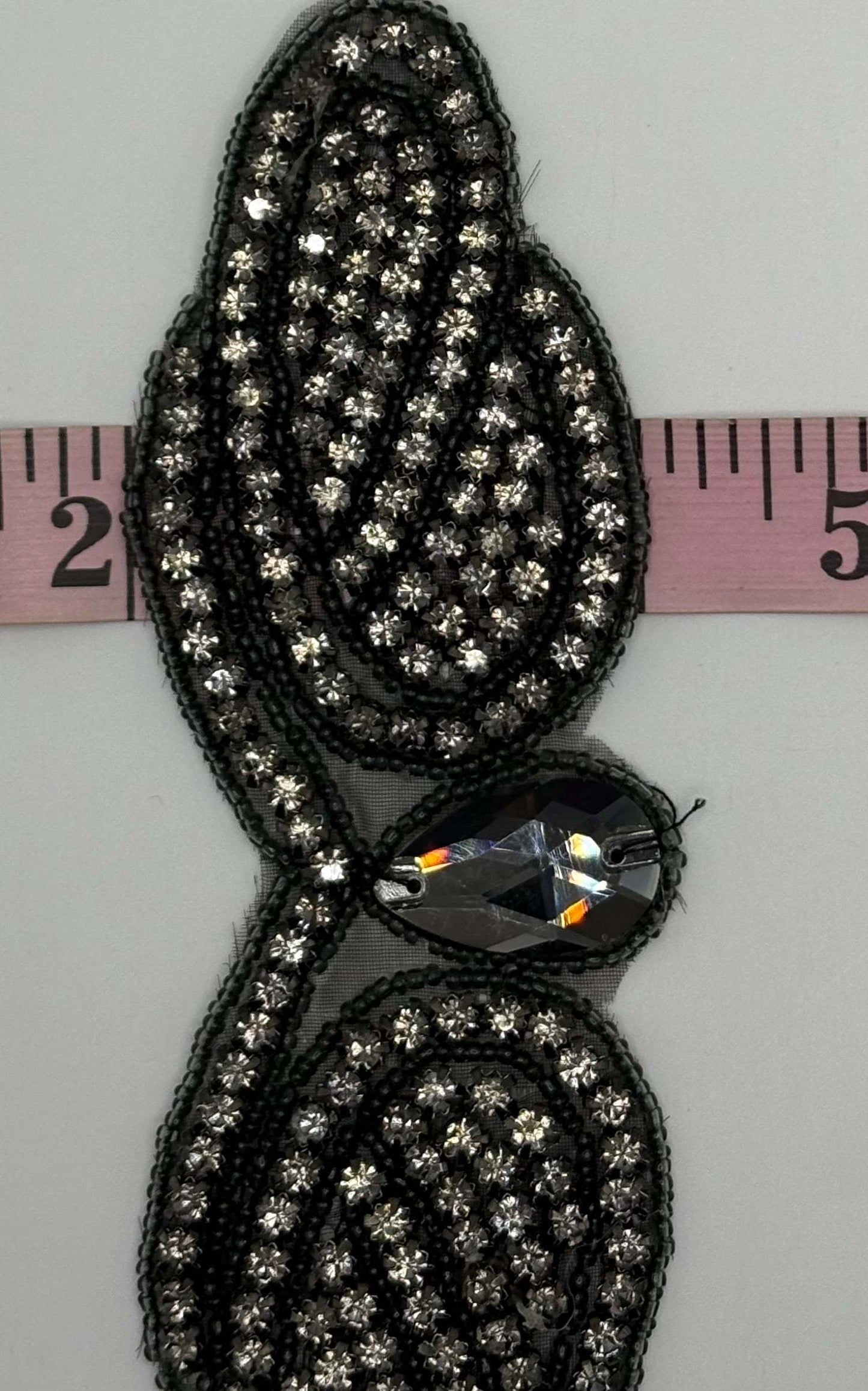 Romance Yardage 2.5" wide rhinestone trim section.