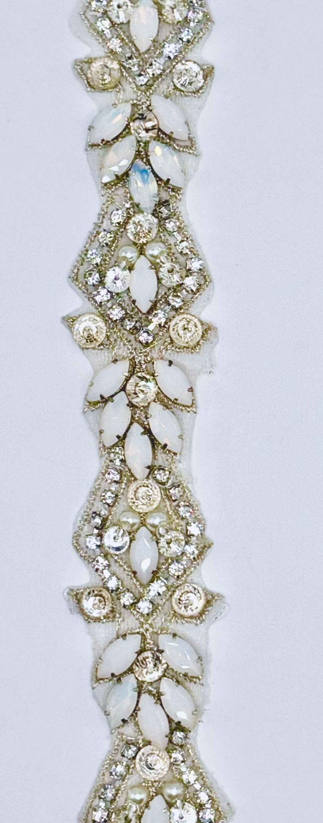 Afina handmade Rhinestone trim Yardage, handmade, approximately 1-inch wide.