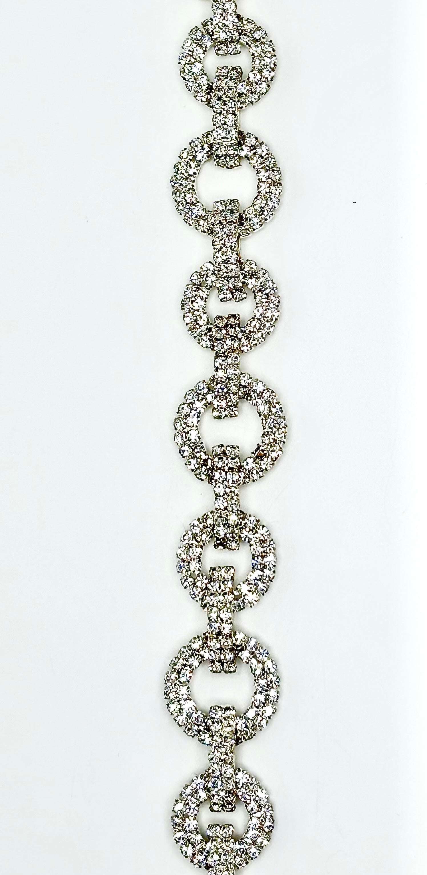 Kennedy's clear rhinestone chain back trim, 7/8" wide.