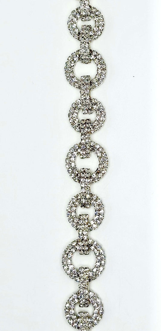 Kennedy's clear rhinestone chain back trim, 7/8" wide.