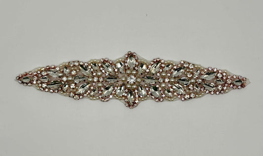 "Piper" Small Rhinestone Bridal Belt, handmade, approximately 8 inches in length.