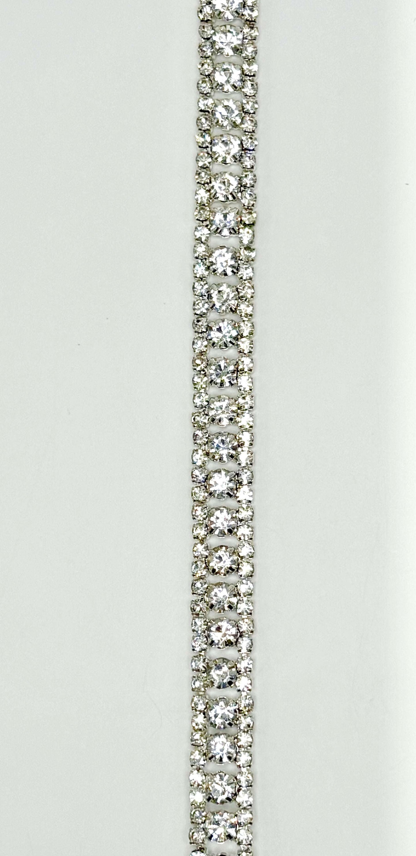 "Vanessa" Rhinestone Chain Back Yardage, 1/4" width, handmade rhinestones.