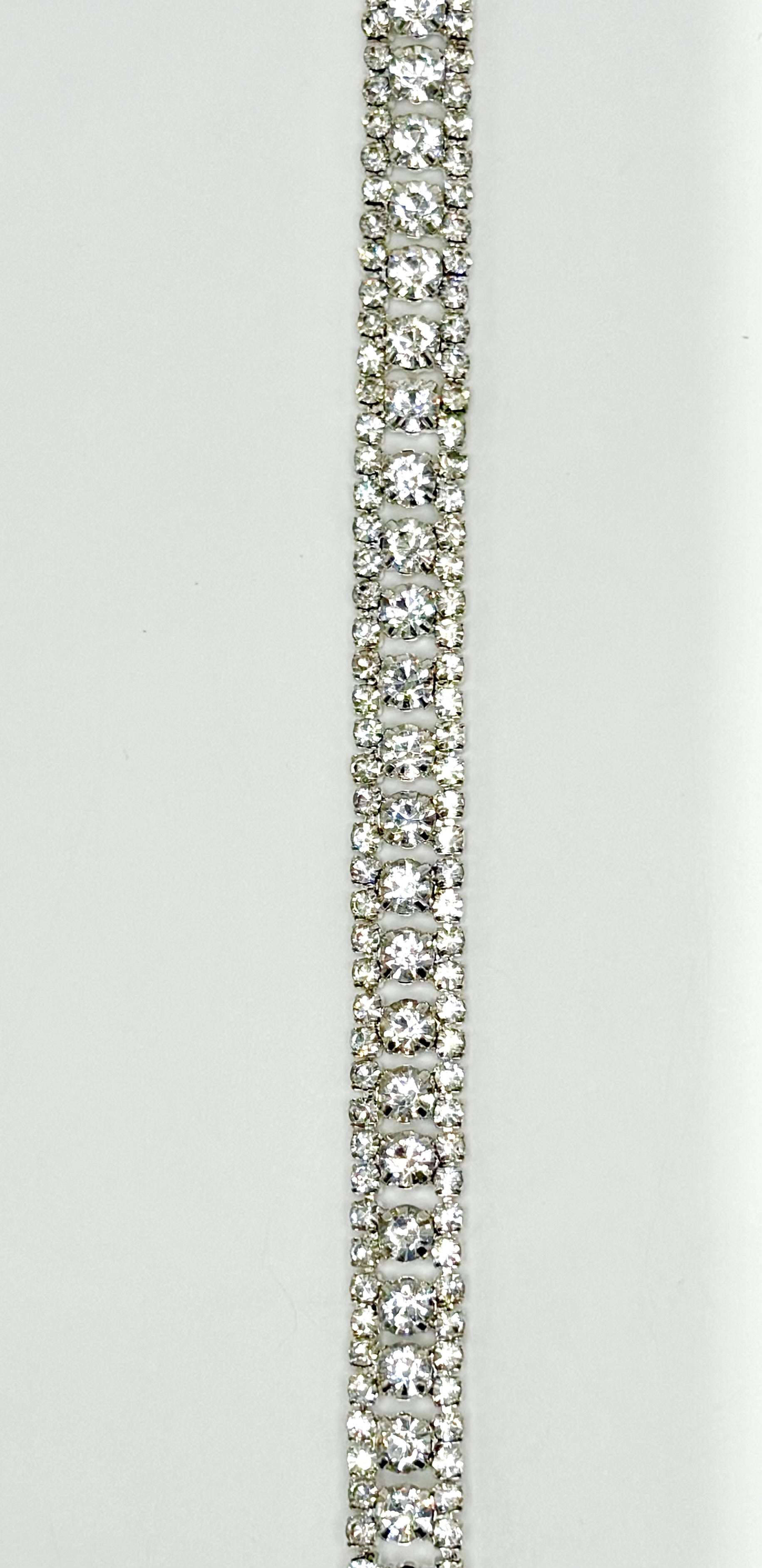 "Vanessa" Rhinestone Chain Back Yardage, 1/4" width, handmade rhinestones.
