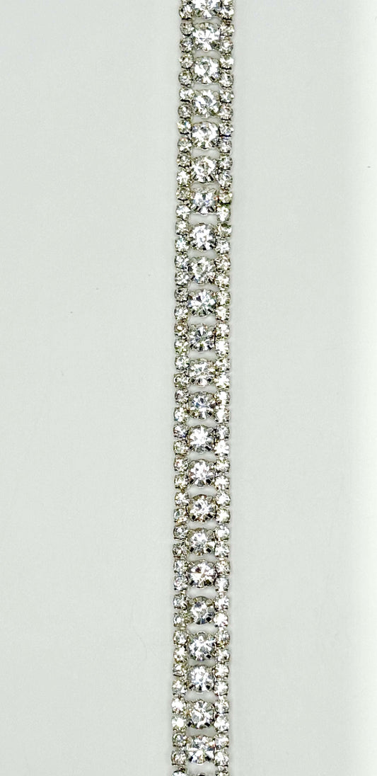 "Vanessa" Rhinestone Chain Back Yardage, 1/4" width, handmade rhinestones.