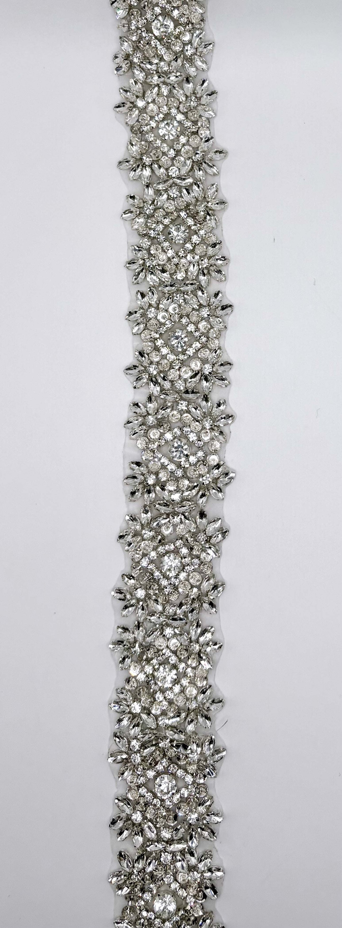Carolina Rhinestone Yardage, 1.5-inch wide, handmade.