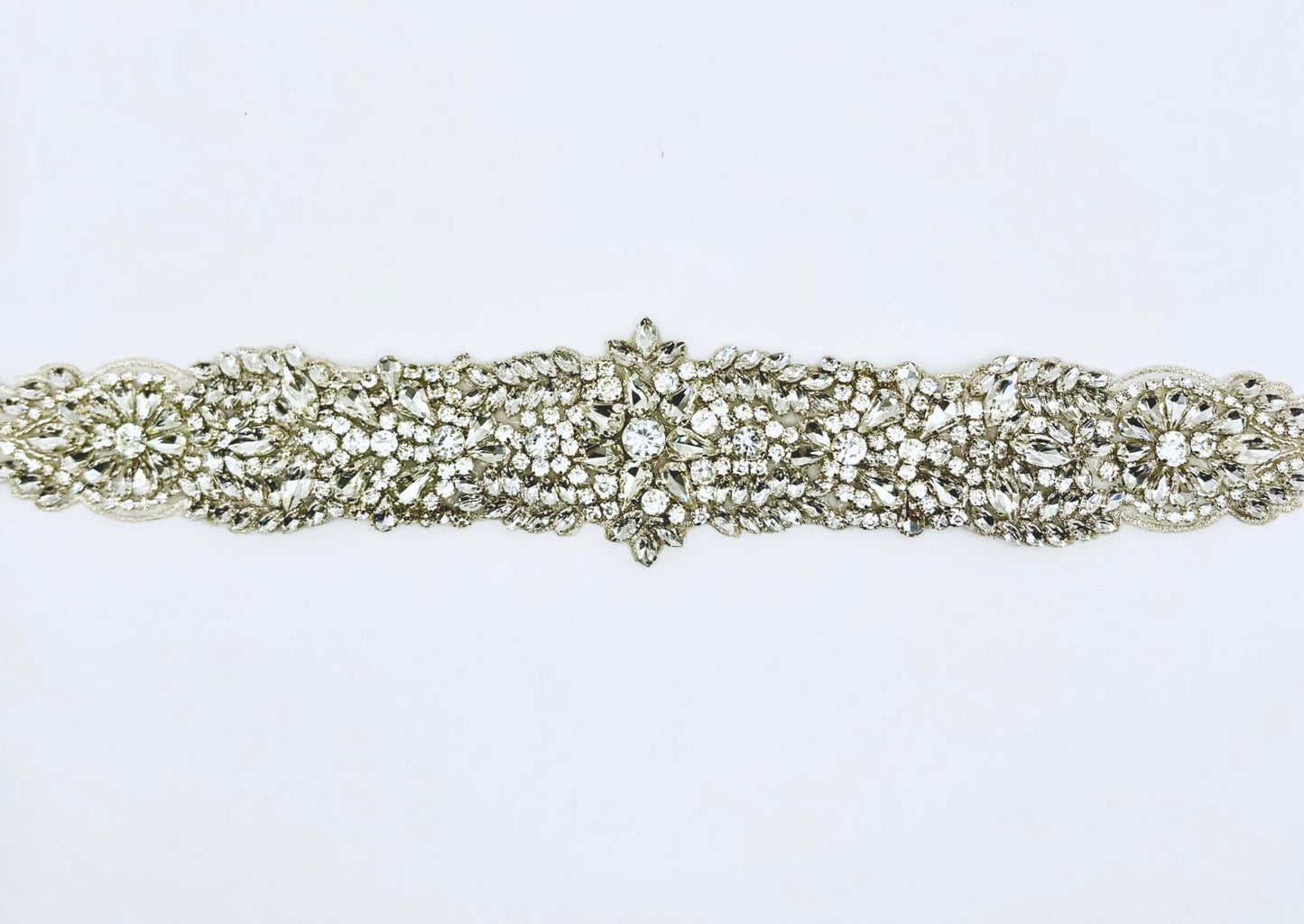 "Brilliant Rose" rhinestone bridal belt, handmade and elegant.