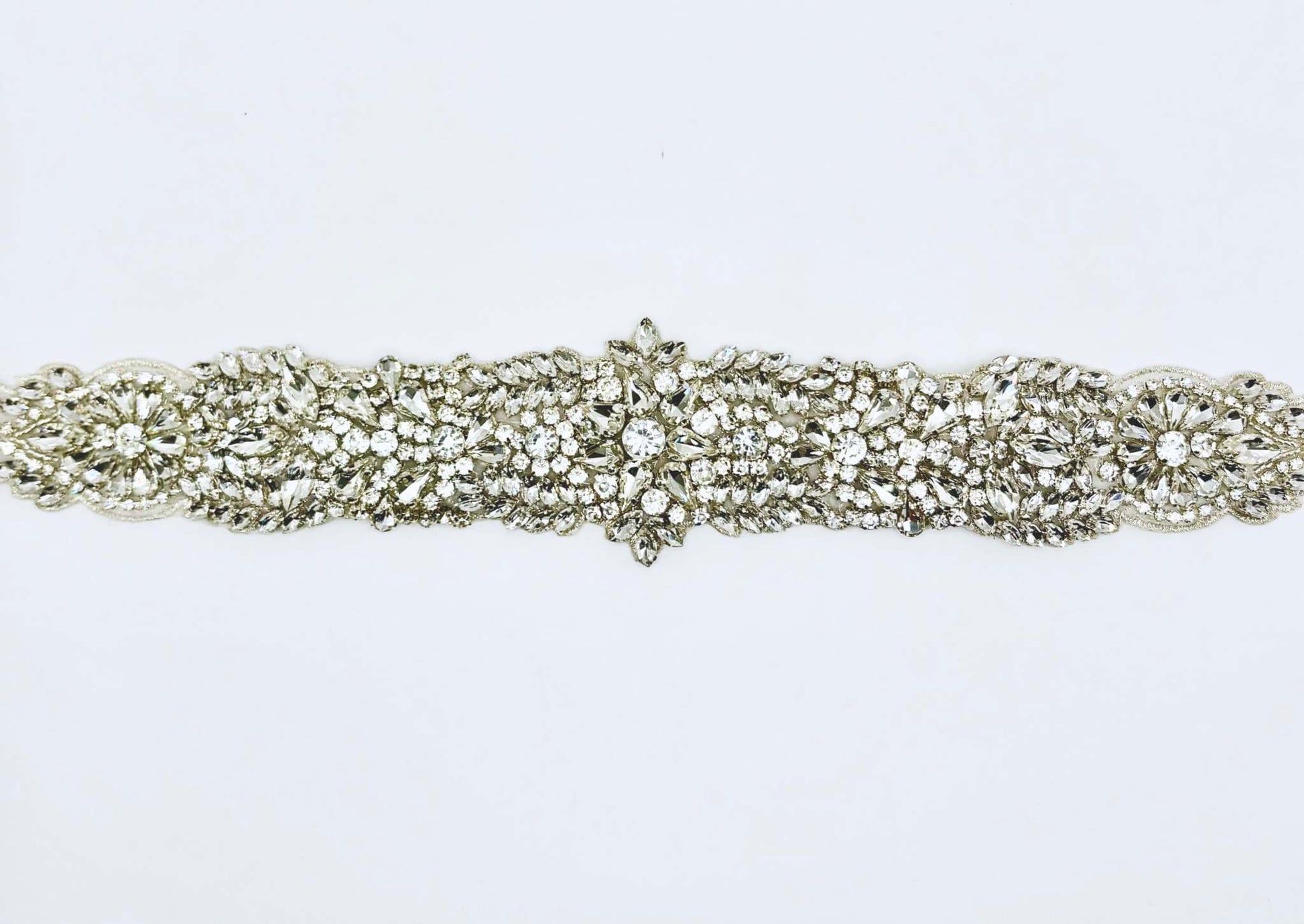 "Brilliant Rose" rhinestone bridal belt, handmade and elegant.
