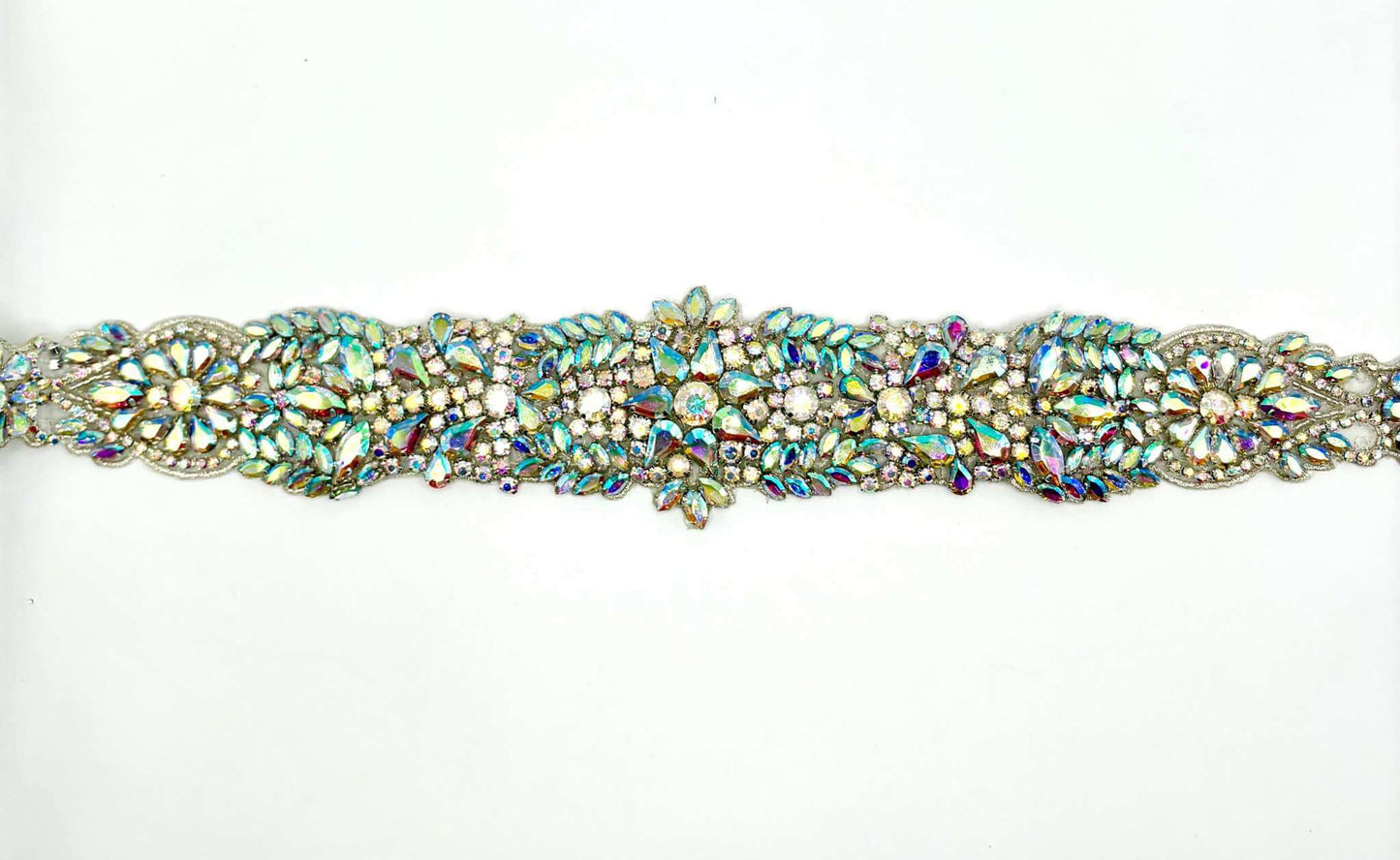 "Brilliant Rose" Rhinestone Bridal Belt with intricate handmade design.
