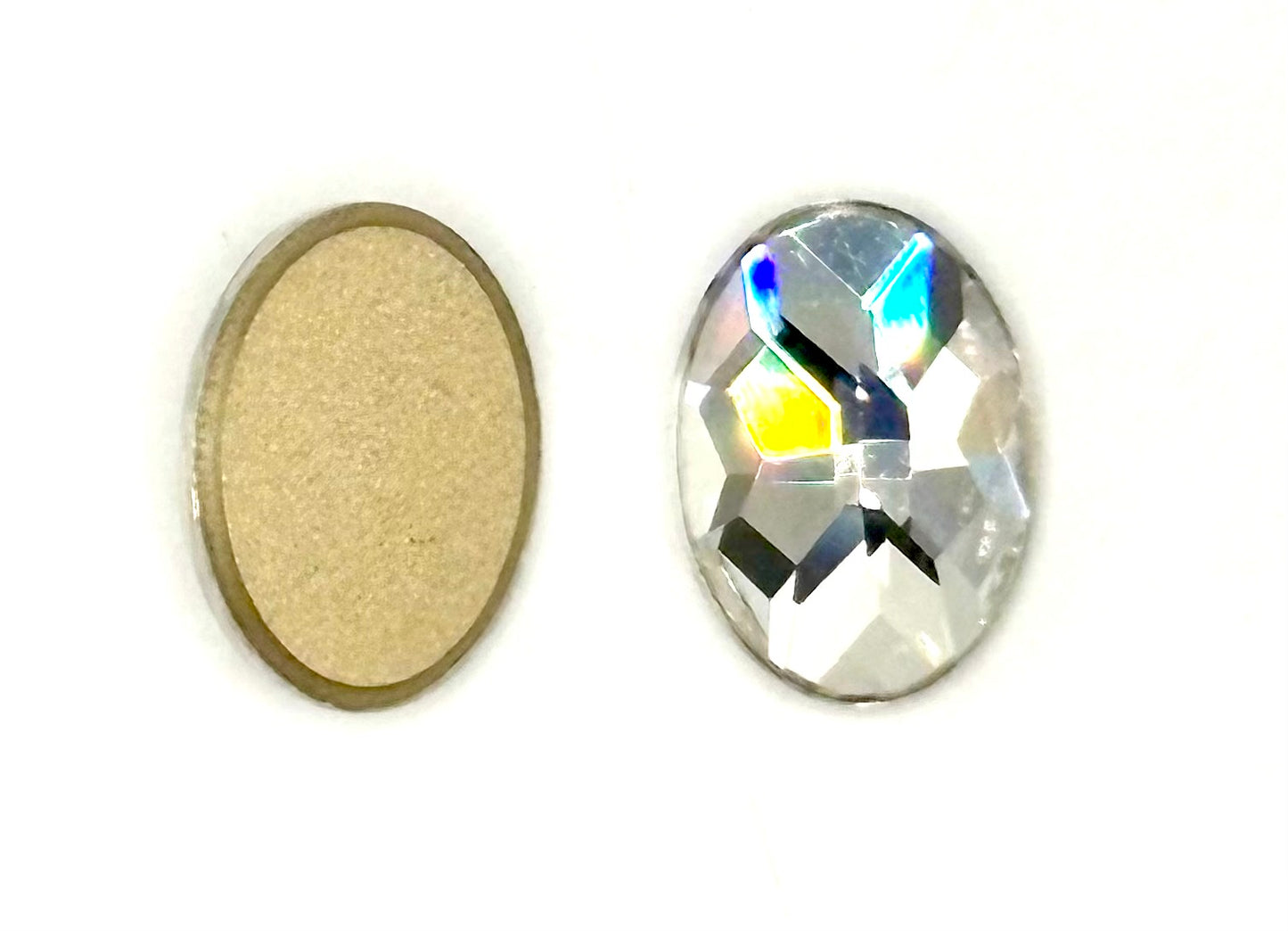 18x13mmmm - Oval Shape - Flat Back Stones - Clear - 1 piece