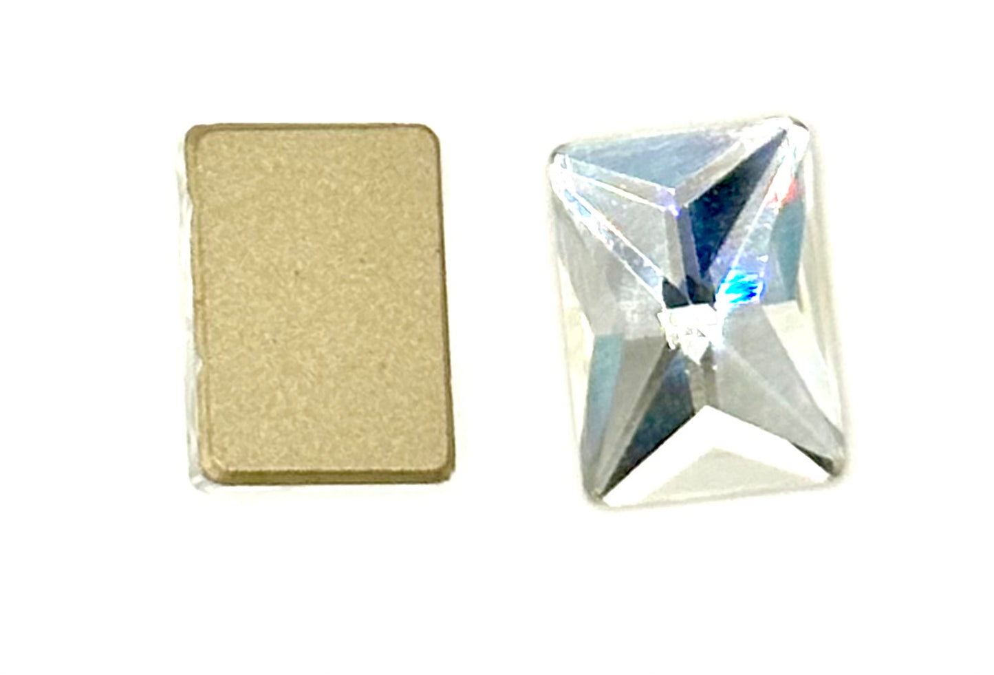 18x13mm - Rectangle Shape - Flat Back Stones - Clear - 1 piece