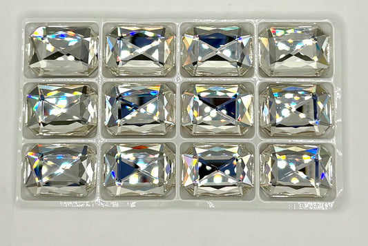 28*20mm - Octagon Shape - Flat Back Stones - Clear - 1 piece