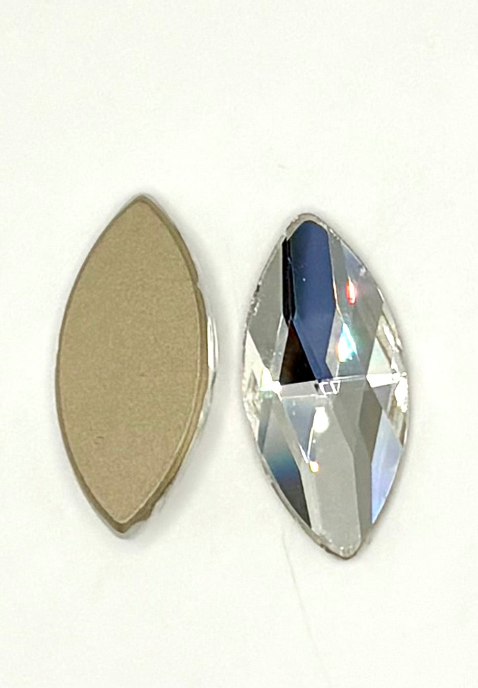 32x15mm - Navette Shape - Flat Back  Stones - Clear - 1 piece